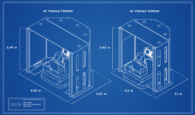 FSC MTHS 65" HELICOPTER FLIGHT SIMULATOR BLUEPRINT DIMENSIONS